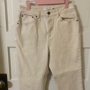 Chic Cream Straight Leg Jeans